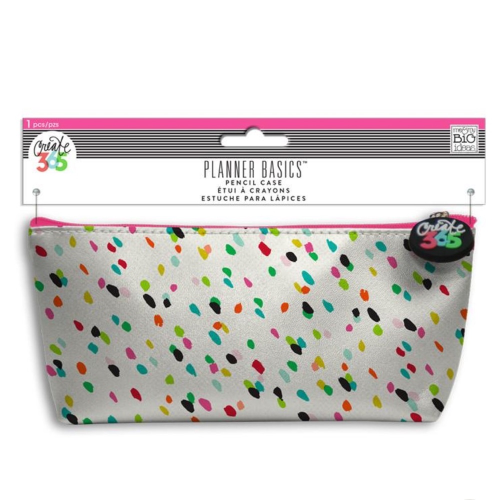 Happy Planner Basics Graphic Multi Colored Confetti Pouch / Case.